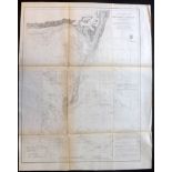 U.S. Coast Survey 1856 Map of Monomoy Shoals, Massachusetts "Preliminary Chart of Monomoy Shoals
