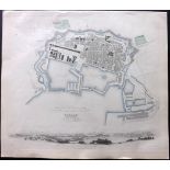 SDUK (Pub) C1840 Hand Coloured Town Plan Map of Brussels (Bruxelles) Steel Engraved Map Published