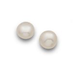 Pendientes con botón de perlas Australianas de 11,5 mm y oro montura con presión en oro amarillo