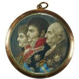 J.F. MAEA (lo dibujó) M. BRANDI (grabó) Retrato de Carlos IV y sus hijos. Grabado coloreado (