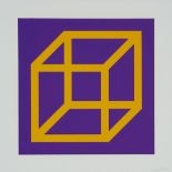 SOL LEWIT (Hartford, Connecticut,1928 - Nueva York, 2007) “Cubes in Color on Color”, 2003 Linóleo.