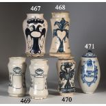 Bote de farmacia en cerámica de Ruiz de Luna, h. 1900. Altura: 24 cms. Con la leyenda de “fécula