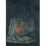 CRISTÓBAL TORAL (Torre Alháquime, Cádiz, 1940) “Manzana sobre paño” Óleo sobre tela. 41 x 31 cms.