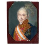GARCIA (?) Retrato de general con placa y banda de la Orden de Isabel la católica. H. 1830.