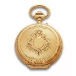 Magnífico Reloj saboneta de bolsillo pp S.XX en oro de 18K HAAS PRIVAT & CIA. GENEVE. Nª75084.