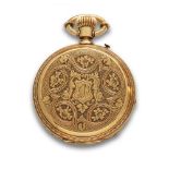 Reloj saboneta de bolsillo GIRARD PERREGAUX en oro de 18K de pp s.XX . Numerado 7782- 6913.