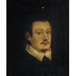 ESCUELA ESPAÑOLA, SIGLO XVII (?) Retrato de caballero. Óleo sobre lienzo. 51,5 x 44 cms. Al dorso