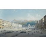 CARLO BOSSOLI (Lugano, 1815 - Turín, 1884) Vista de la Plaza de Vittorio Veneto con la iglesia de la