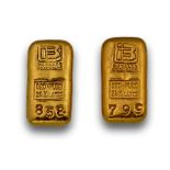Par de lingotes de oro de 24K que suman 100 grs de oro puro. Salida (Starting price): €2750