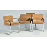 Ludwig Mies Van der Rohe (Aquisgrán, 1886- Alemania 1969) “Brno chair”.  Juego de cuatro sillas.