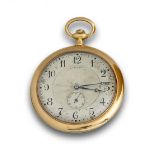 Reloj lepine de bolsillo LONGINES  extraplano años 30 oro 18K . Esfera dorada con centro en