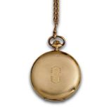 Reloj saboneta de bolsillo en oro de 14K “Nestor” en oro de 14K. numerado:233135 con leontina.