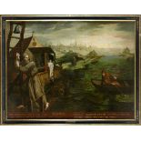 DANIEL DE VOS (1568- 1603) Piamon. Óleo sobre lienzo. 146 x 190,5 cms. Firmado en la campana: “