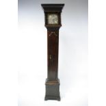 An 18th century-style small longcase clock, the 7" square brass & silvered dial signed: “Gandy, C’