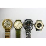 Four various gent’s wristwatches (w.a.f.).