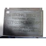 BATH INTEREST:  A set of four heavy cast bronze rectangular plaques relating to the purchase &