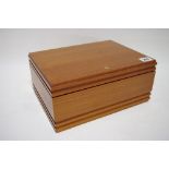 A Savinelli hardwood humidor of plain rectangular form; 11” wide.