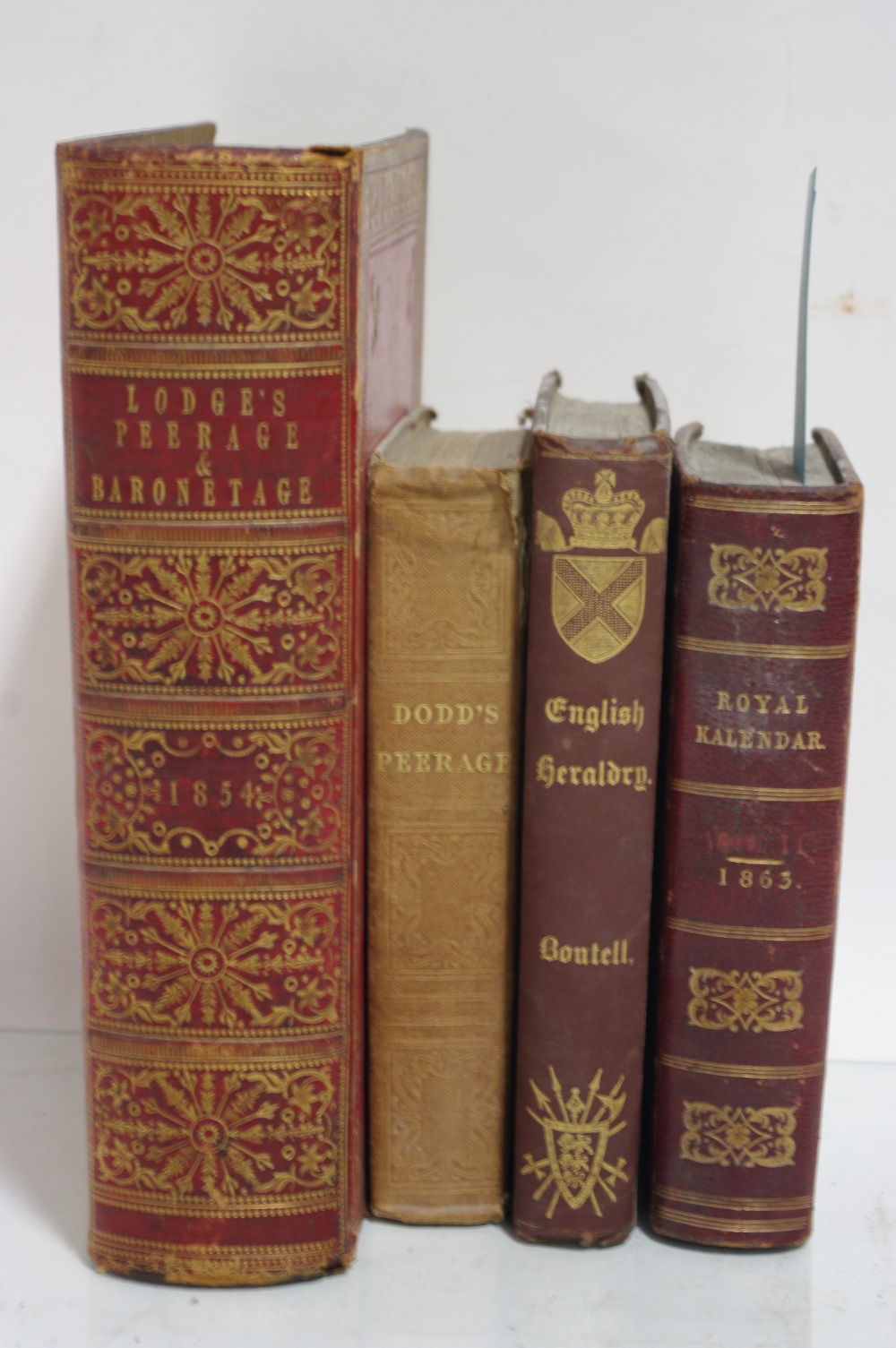 LODGE, Edmund; “The Peerage of the British Empire”, publ. 1854, gilt-tooled crimson morocco; DODD,