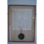 An Edwardian Letters Patent, on parchment, regarding appointment to the Judiciary in the counties of