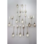 Five George III bright-cut Old English teaspoons, London 1794, by Smith & Hayter; four similar