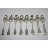 Three Victorian Old English dessert spoons, London 1848 by Elizabeth Eaton; another – marks