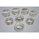 Eight various Victorian & later napkin rings