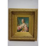 CONTINENTAL SCHOOL A half-length portrait of a lady wearing pink dress, in the 18th century