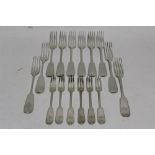 Eight Finnish .813 standard Fiddle pattern table forks; Hämeenlinna marks for 1967; two ditto, 1936;