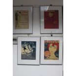 Ten early 20th century French pictorial sheet music covers, printed in colours, framed & glazed; and