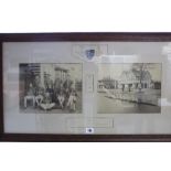 Three early/mid-20th century black & white photographs depicting University Boat Teams; together