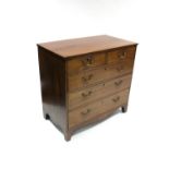 An early 19th century chest fitted two short & three long graduated drawers, with brass swan neck