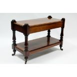 A Victorian mahogany two-tier dumb waiter (reduced in height), fitted shallow drawer to upper