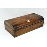 22. A Victorian burr wood & coloured straw-work inlaid rectangular document box, 18½" wide.