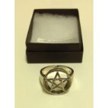 A 925 Silver pentagram ring.