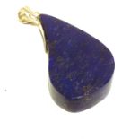 A pear drop shaped Lapis Lazuli pendant.