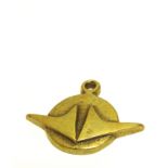 Handmade brass pendent with sci-fi inter