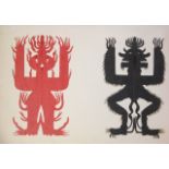 Two 1950s Mexican devil and demon paper