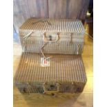 2 wicker suitcases a/f