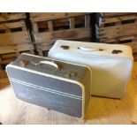 2 x Vintage suitcases with decorative li