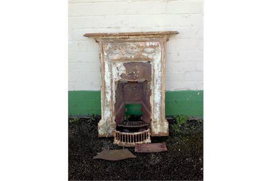 Large Victorian fireplace including grat