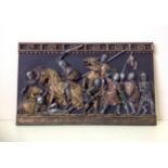 An battle scene plaque. W40cm x H24cm.