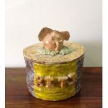 A quirky studio pottery lidded container