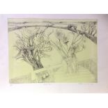 Limited edition dry point print titled '