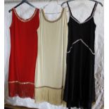 Three 1920s style dresses. (3)