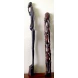 A hand carved fruitwood African tree of