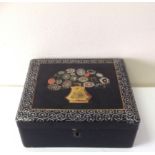 A decorative Mid 20thC Japanned box with