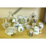 Ten pieces of Goss Crested ware