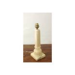 A carved alabaster 1960s Harrod's lamp base