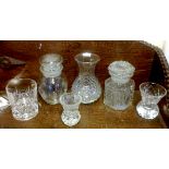 A collection of cut glass and lead crystal