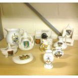 Ten pieces of Goss Crested ware